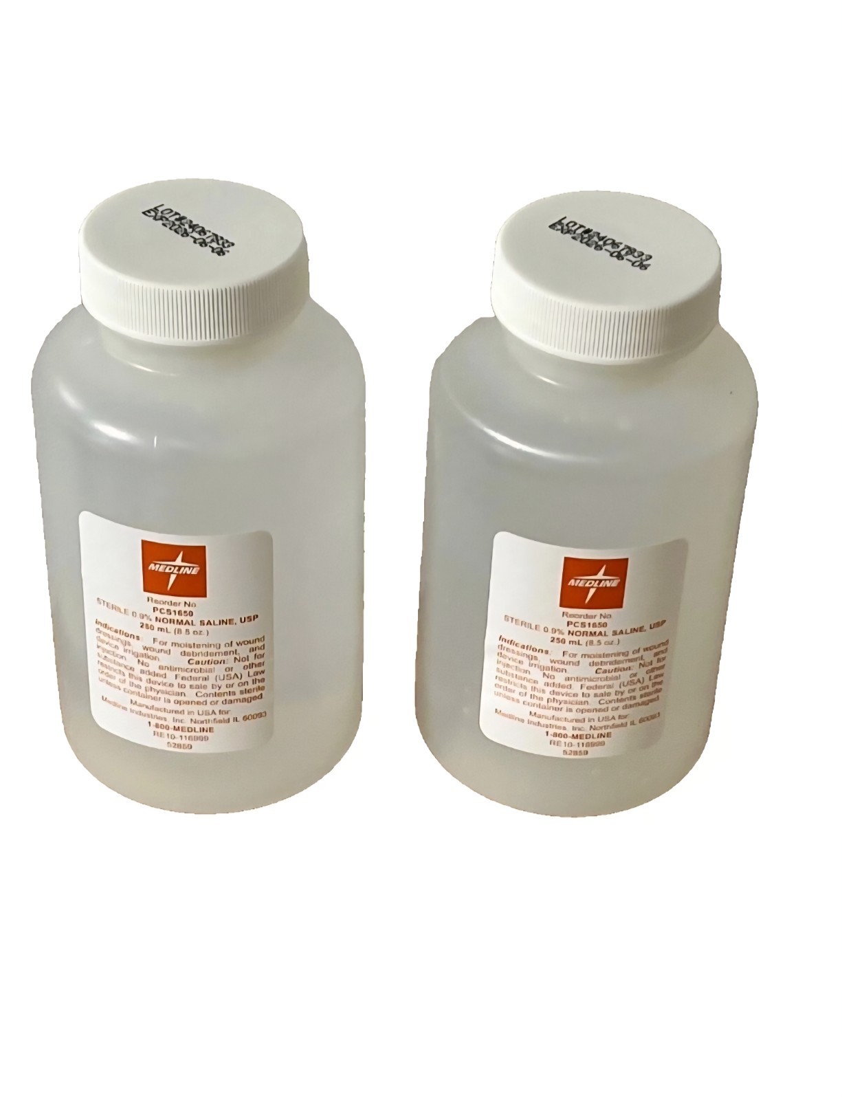 (24- Pack) Medline Sterile 0.9% Normal Saline USP 250 mL 8.5 oz Sealed 06/26 NEW