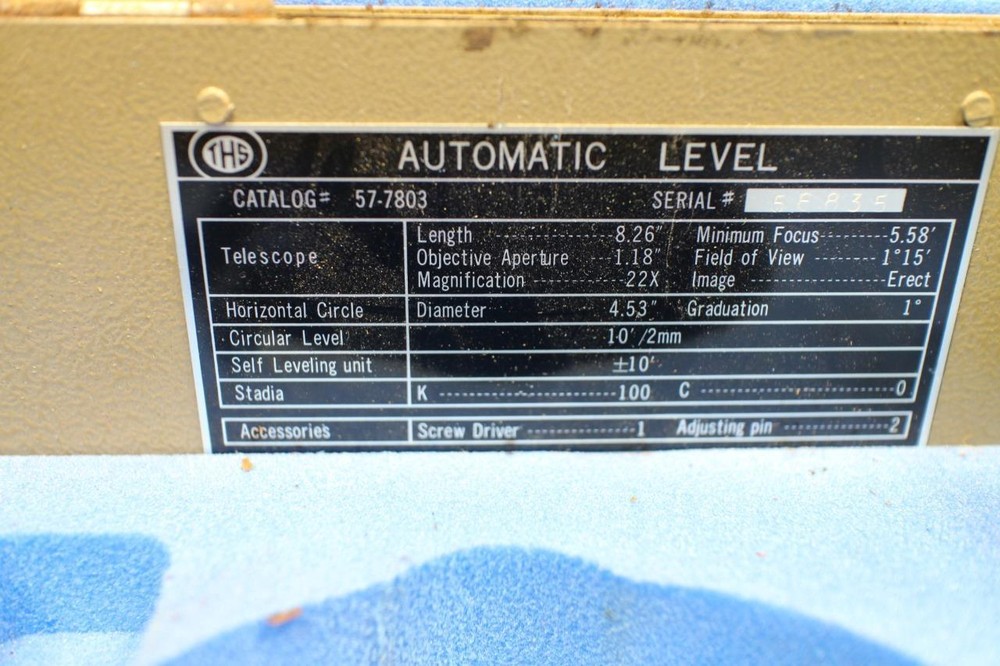 THS TRANSIT 57-7803 SURVEY LEVEL TELESCOPE SCOPE