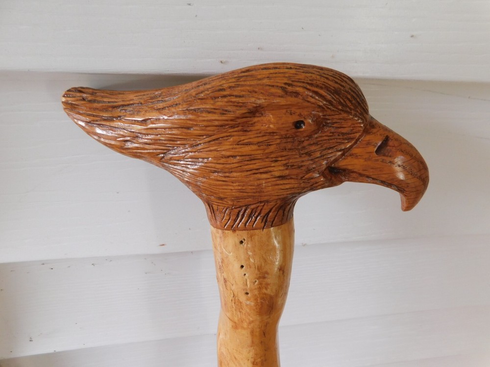 Eagle Head Twisted Wood Solid Walking Stick