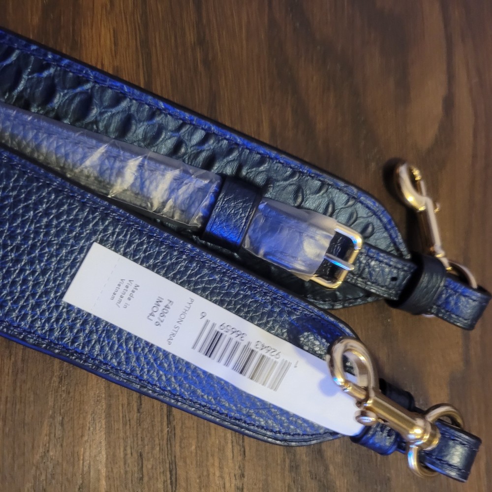Coach Blue PYTHON Embossed Strap