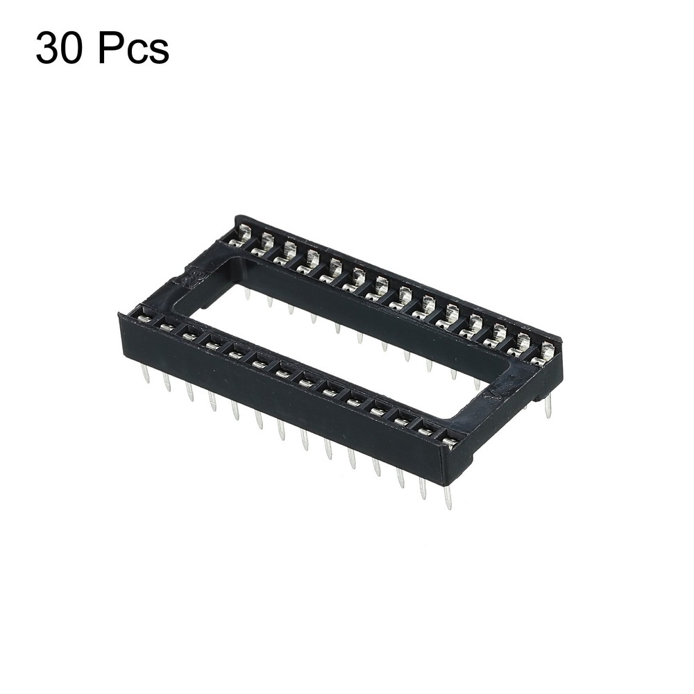 DIP IC Chip Socket Adapter Flat Pin 28P 2.54mm Pitch 15mm IC Socket, 30 Pack