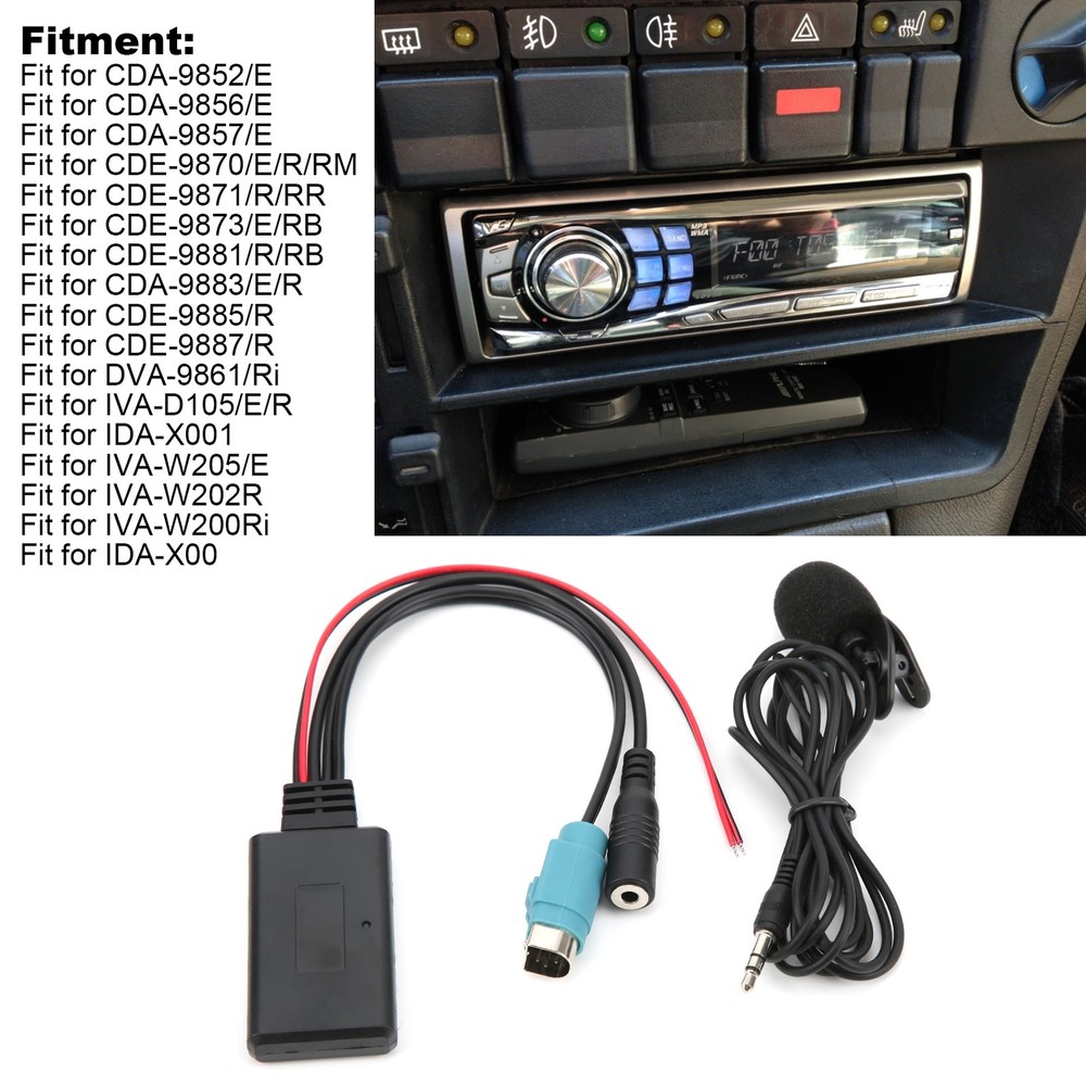 5.0 AUX Cable Adapter With Microphone For KCE‑236B CDA‑9852/E