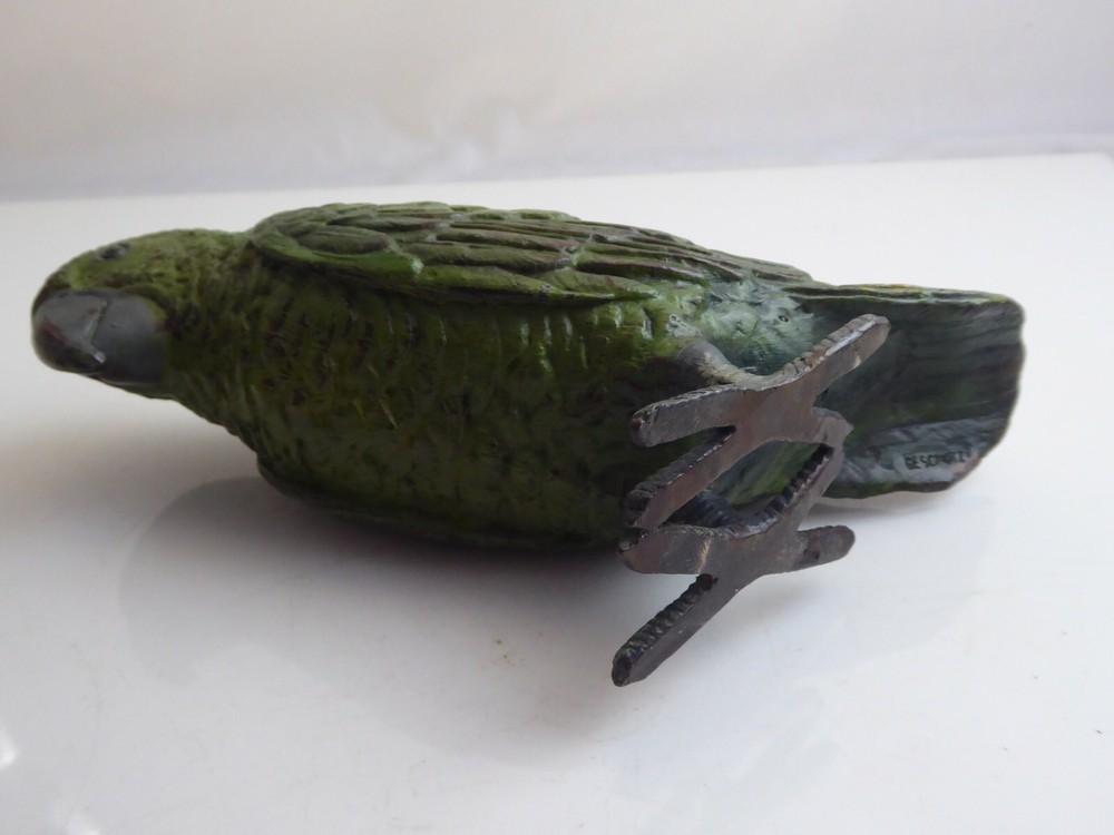 LARGE COLD PAINTED BRONZE PARROT