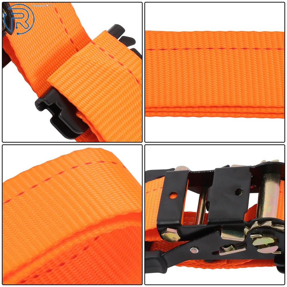 For UTV ATV E Track Wheel Chock Tie Down Straps Kit 2 Pack Strength Heavy Duty