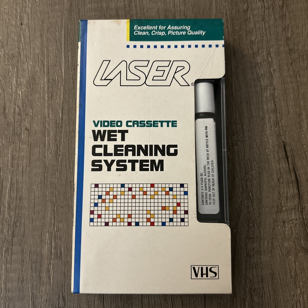 1990 LASER Video Cassette VHS Wet Cleaning System *Read Description*