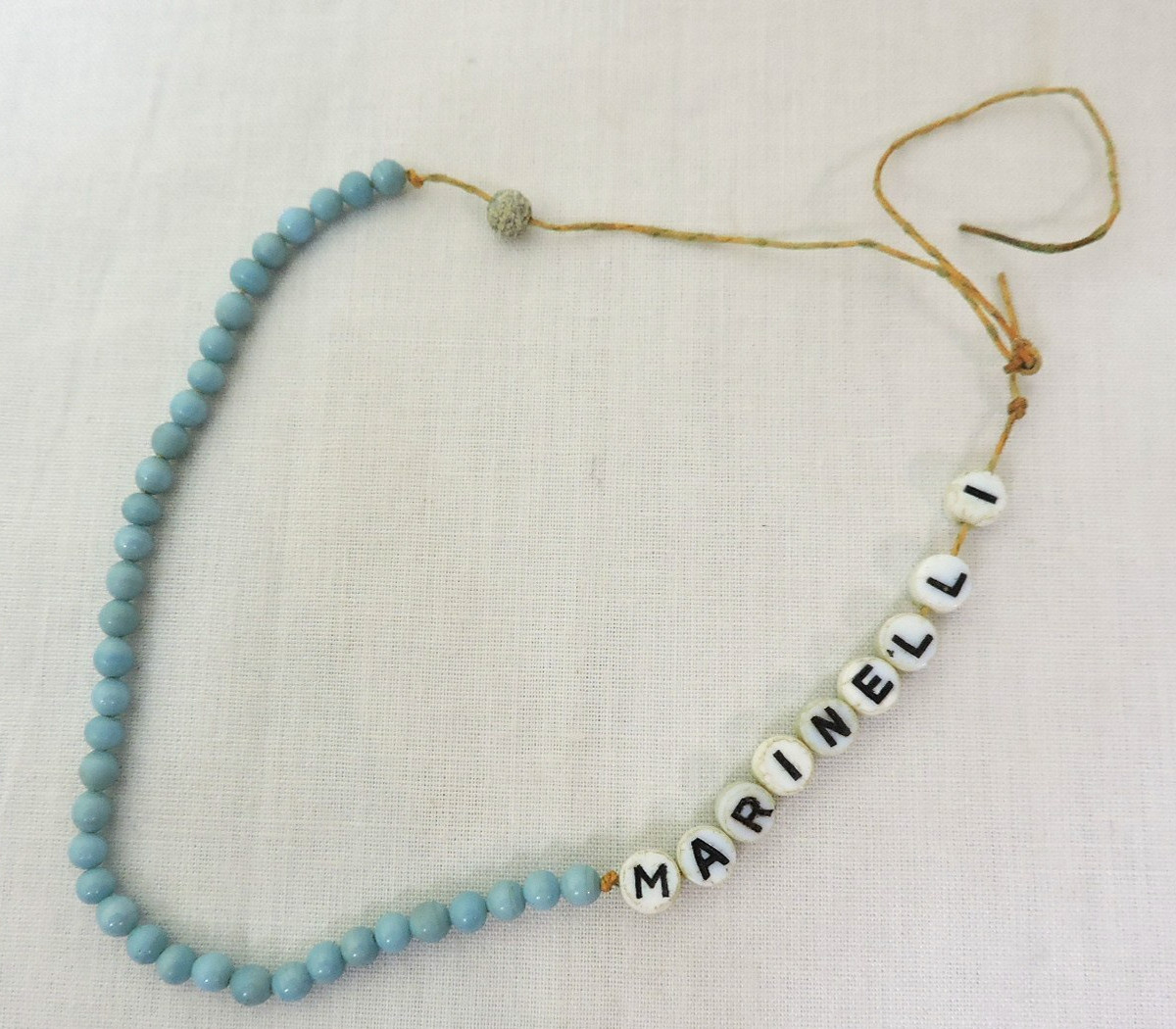 Vintage Beaded Hospital ID Last Name MARINELLI Baby Boy 1950's