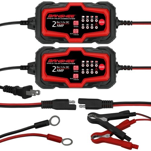 2x Automatic Battery Charger Maintainer Motorcycle Trickle Float For 6V 12V 2A
