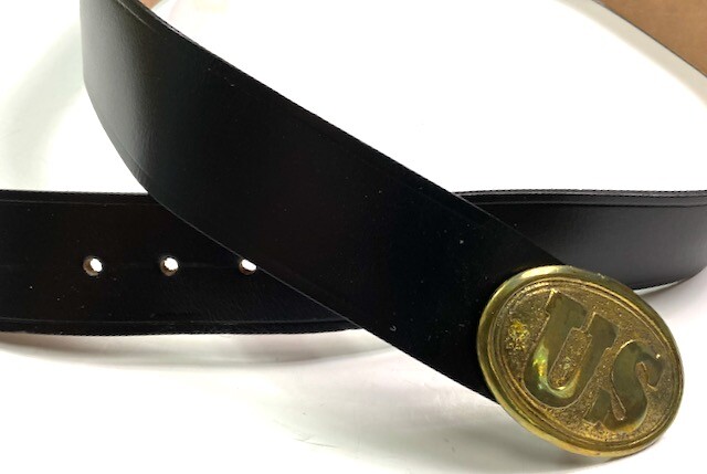 CIVIL WAR US UNION ENLISTED FIELD BELT & BUCKLE- SIZE 2 (FITS 34-42 INCH WAIST)