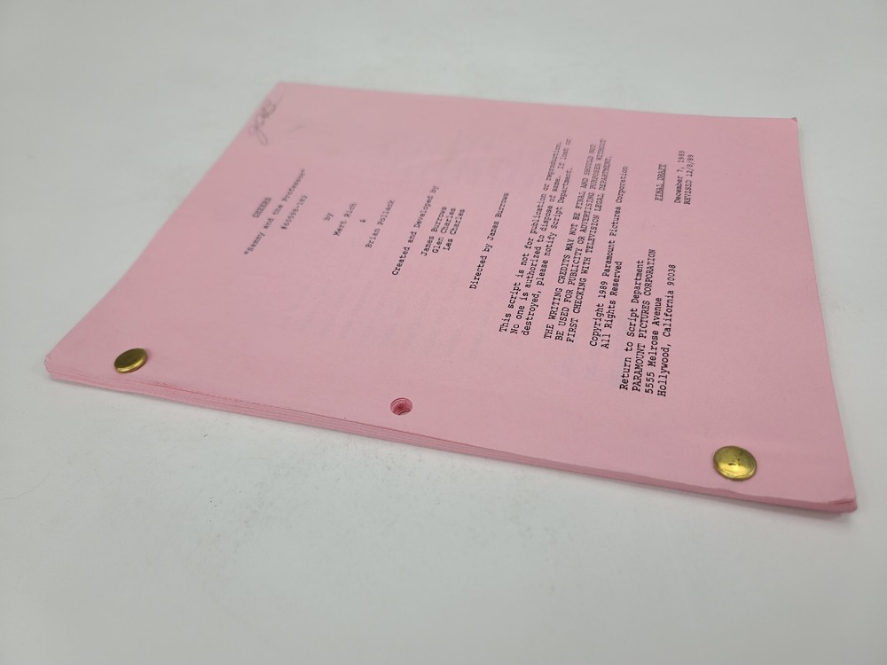 CHEERS / Brian Pollack 1989 TV Script, Stack Pierce "Sammy and the Professor"