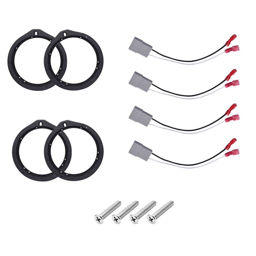 4X 6.5" Speaker Adapter Spacers Ring Bracket Mounting W/Wire Harness For Honda
