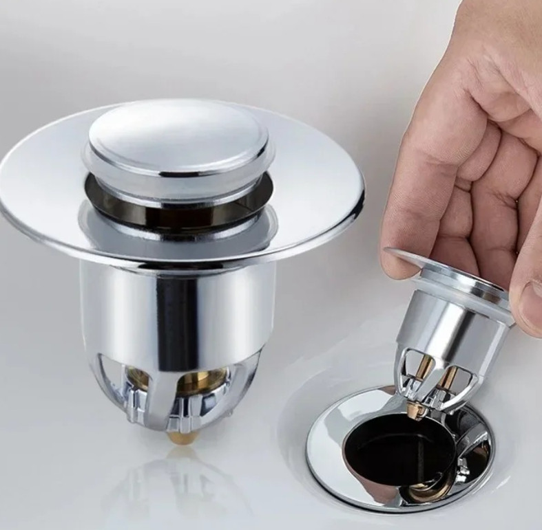 2pcs Universal Sink Drain Plug Bounce Core Stopper for Bathroom & Kitchen - NEW