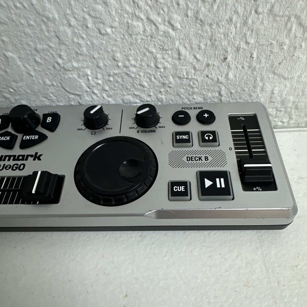 Numark DJ2GO Ultra Portable MIDI Capable Silver DJ Controller USB for Mac/PC