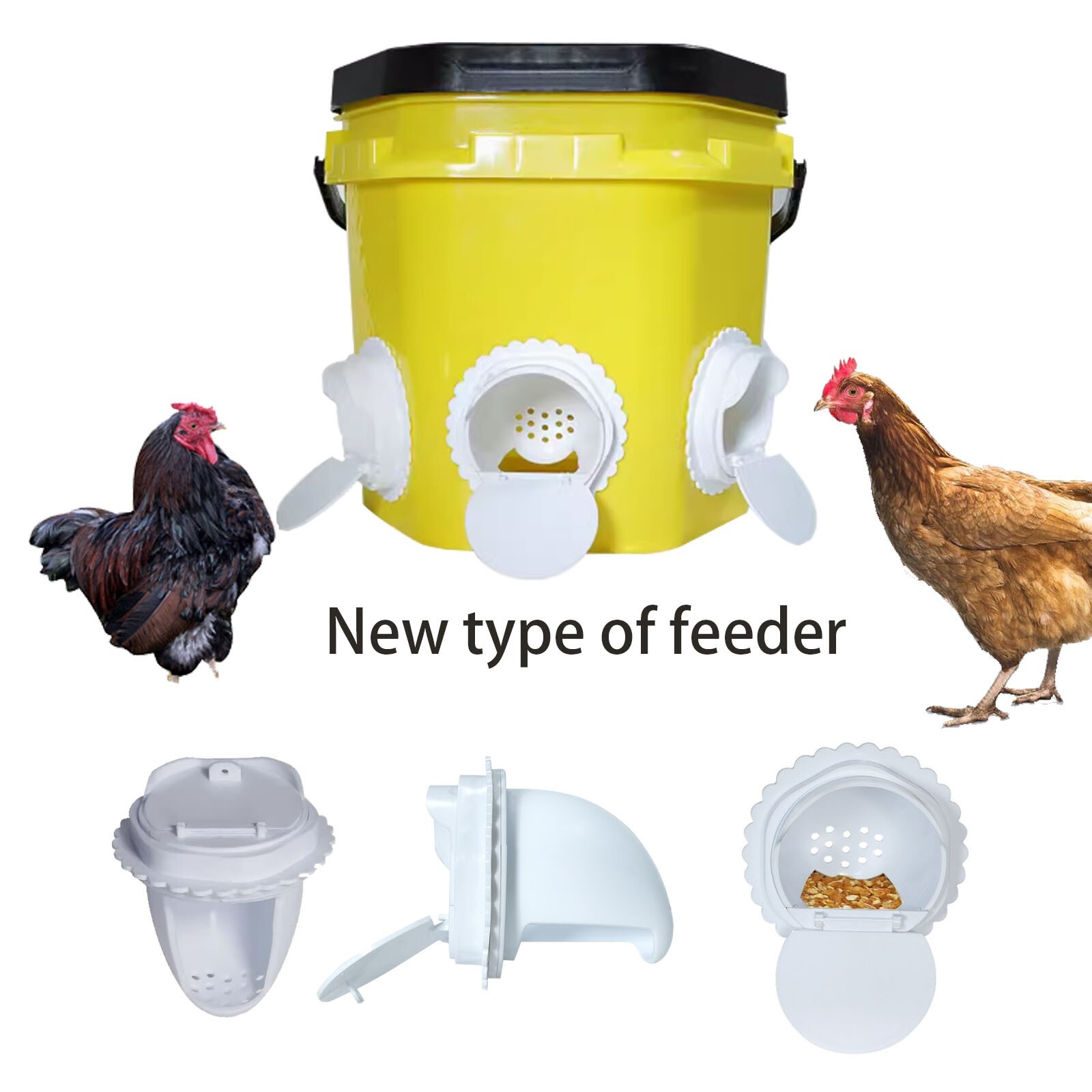 4pcs Chicken feeder Automatic Feeders No Waste port for feeding