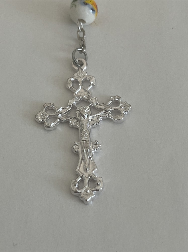 Sunflower Porcelain Prayer Catholic Rosary Beads