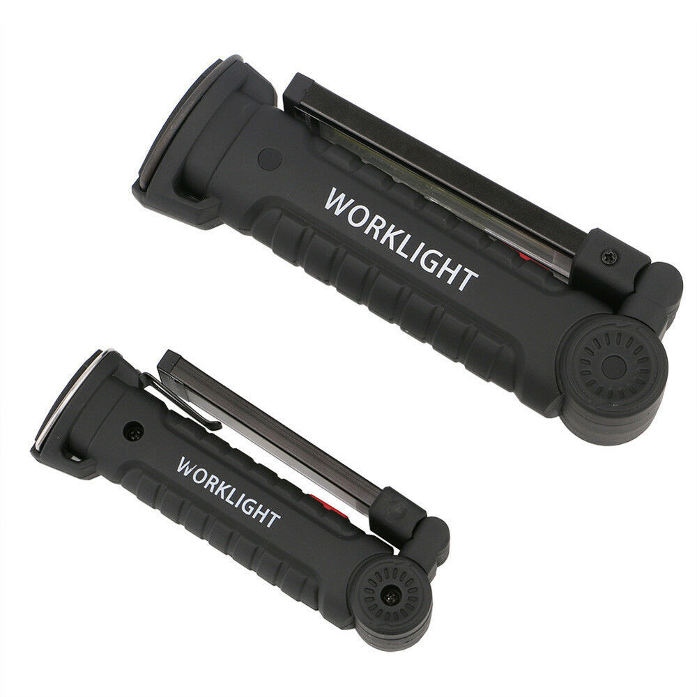 Magnetic Rechargeable COB LED RED Work Light Lamp Flashlight Folding Torch