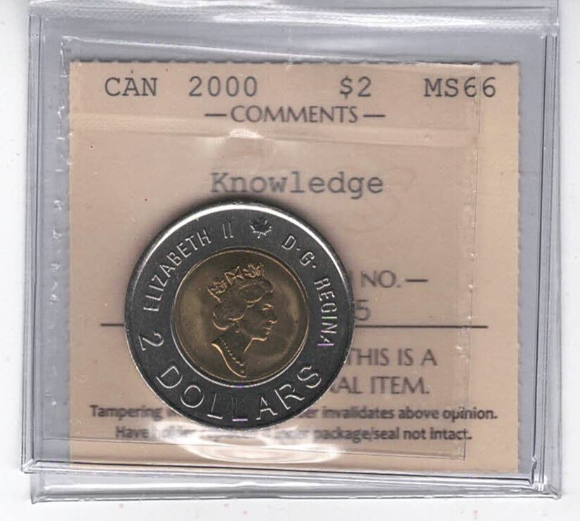 2000 Canada 2$ Knowledge - ICCS MS66 - XGM 285