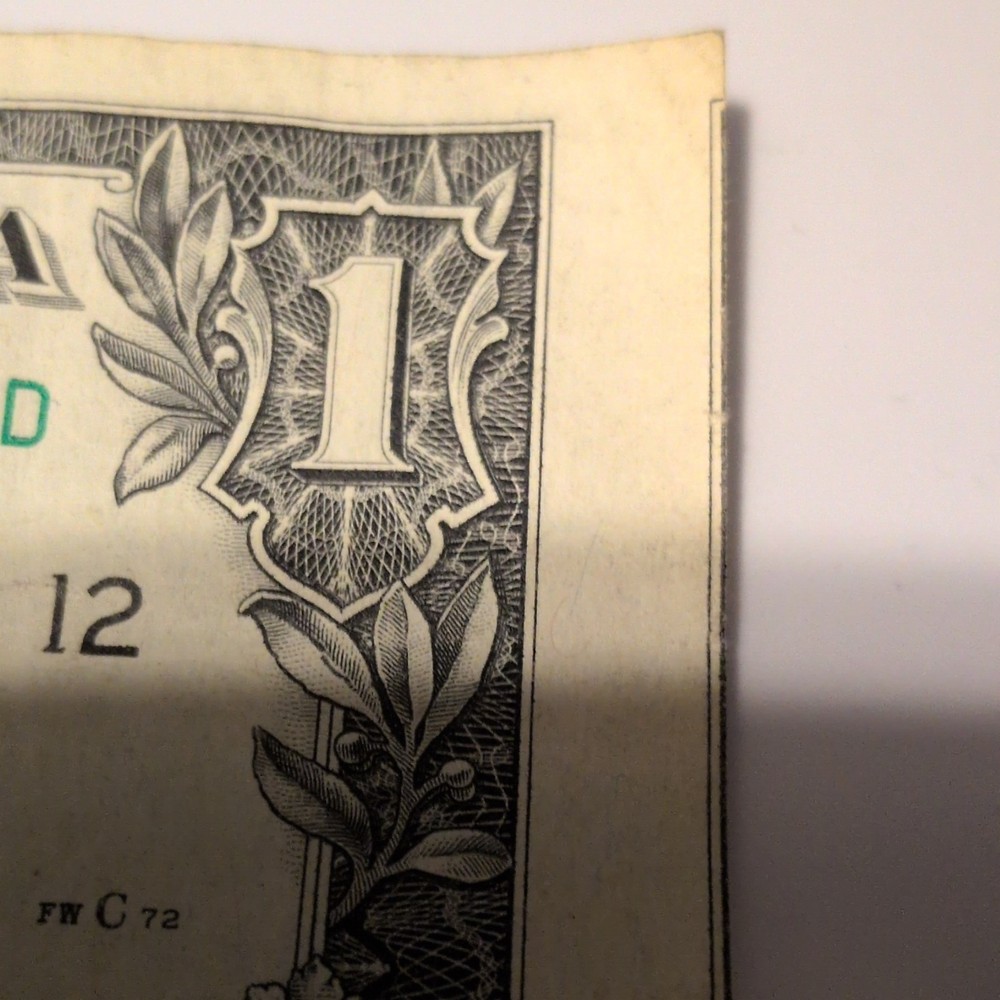 $1 US Dollar Error Note Misaligned Printing L42729297D