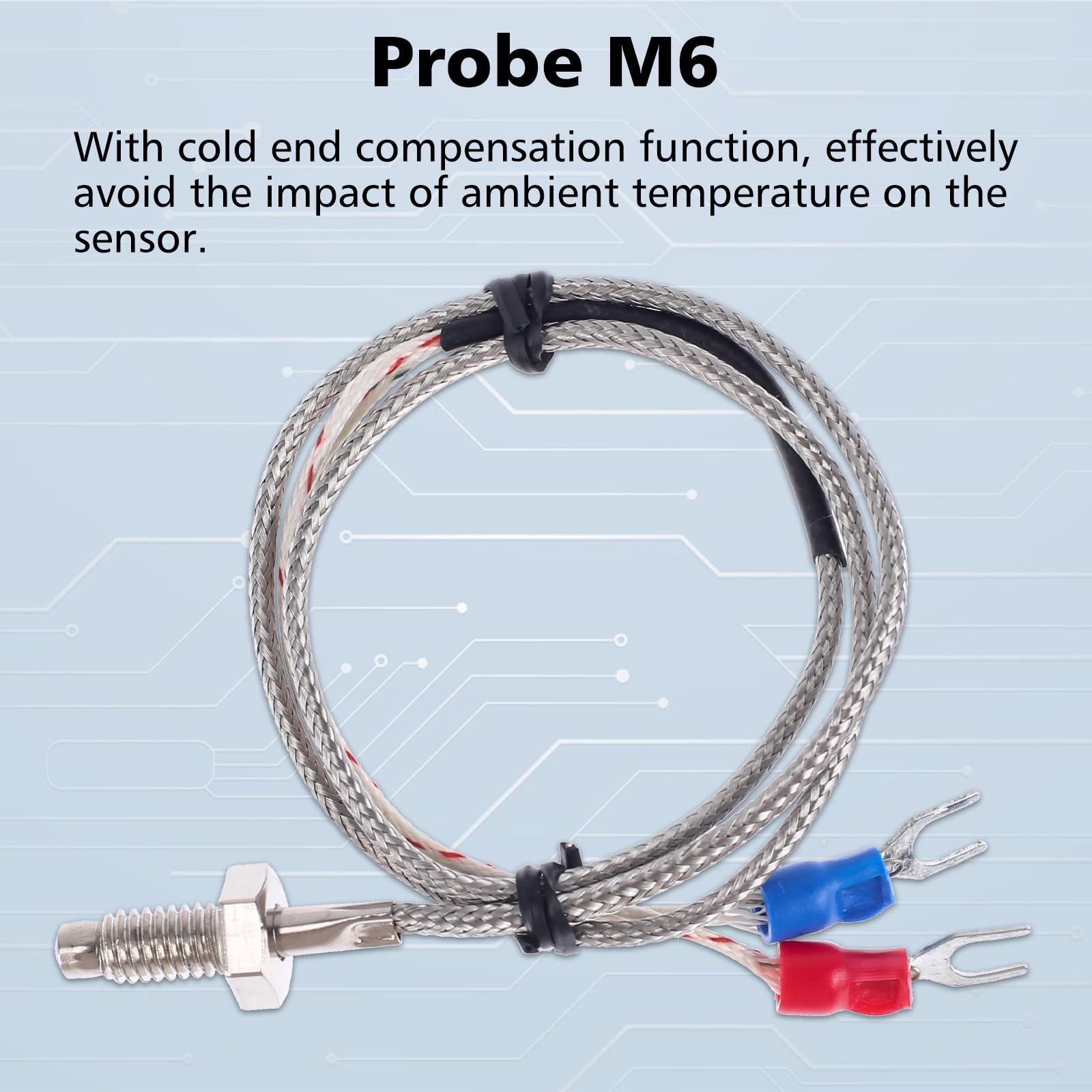 12V Red Fahrenheit Digital Temperature Meter -76F~999F LED Display with Indus