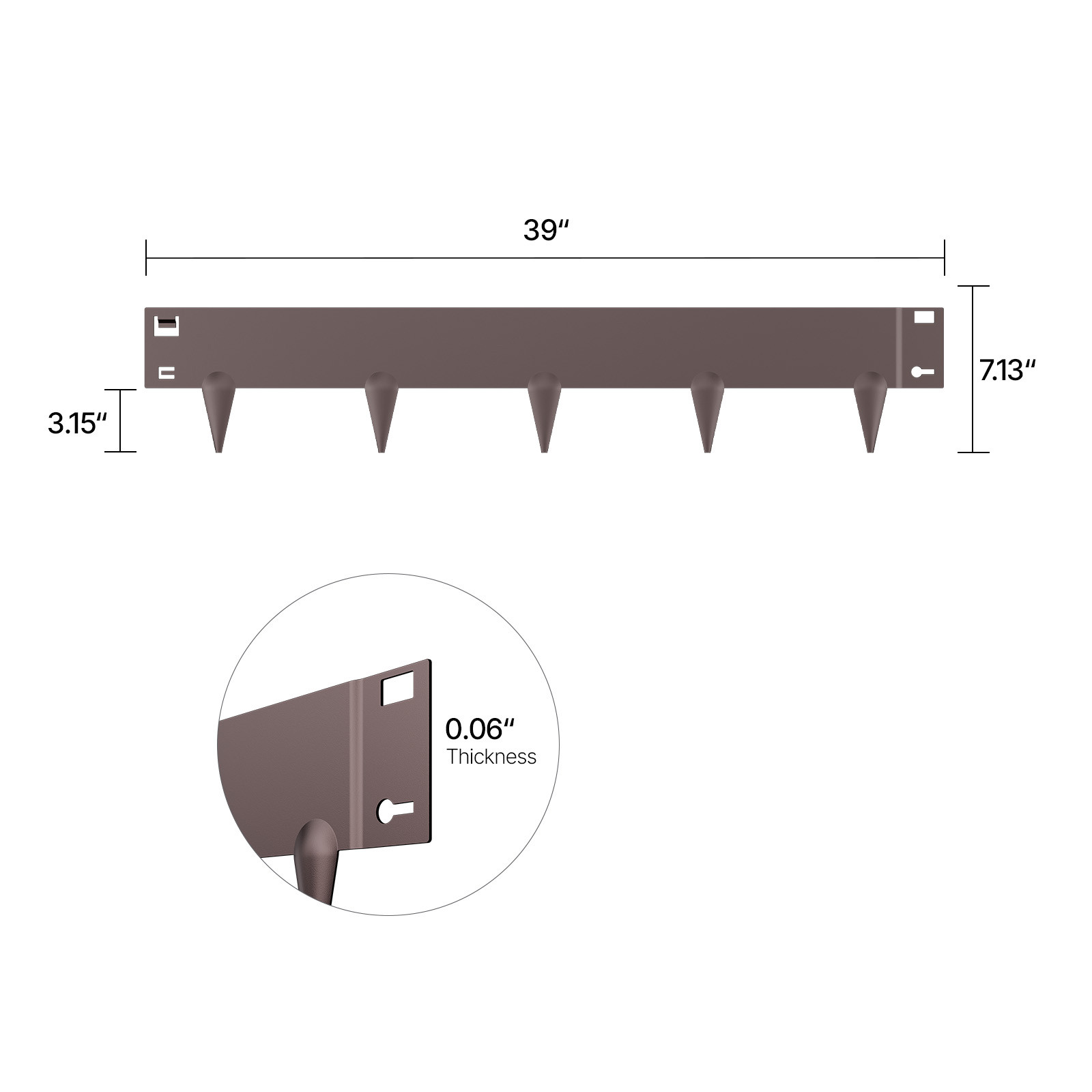 Steel Landscape Edging 5 Packs 39 x 4in Rust-Resistant Edging Border Brown