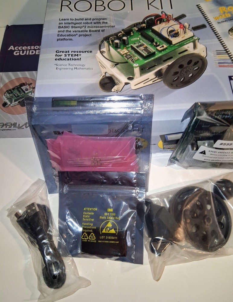 New Parallax Boe-Bot Robot Kit USB #28832 BASIC Stamp 2 STEM Educational Robotic