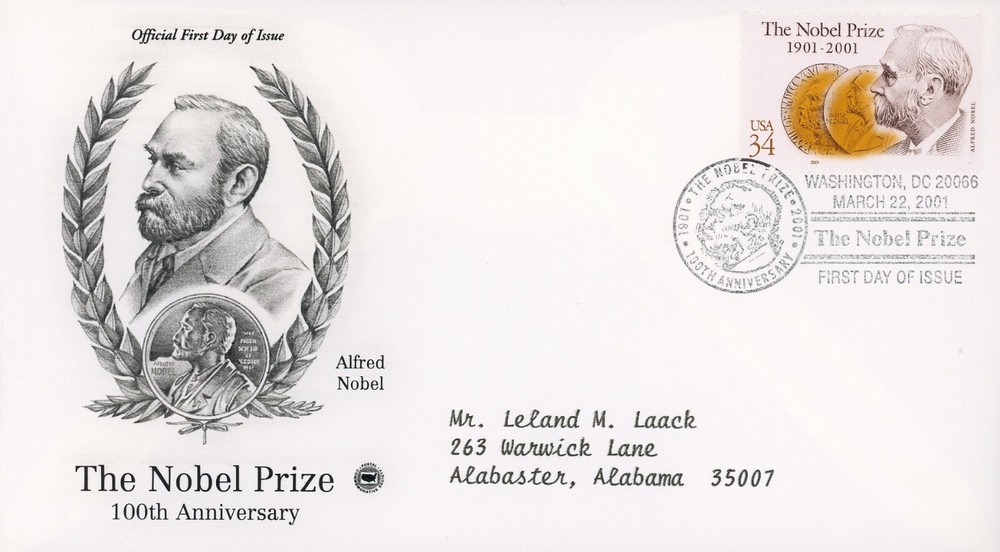 US 3504 FDC Nobel Prize PCS Addressed