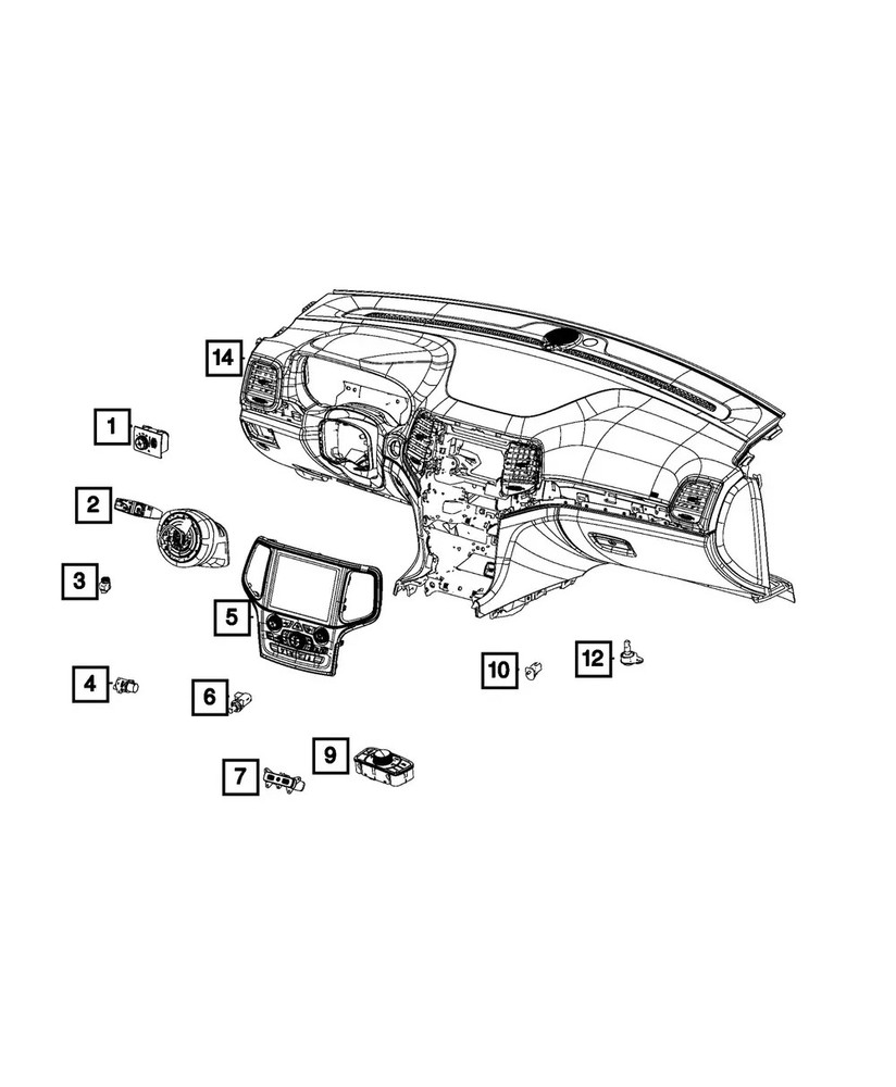 Genuine Mopar Vehicle Feature Controls Center Stack 68458009AA OEM Temperature