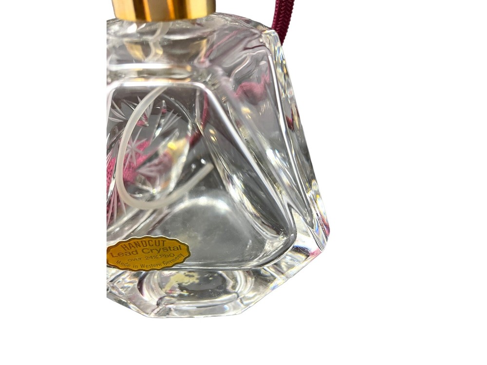 Scent Perfume Bottle Atomizer Handcut Lead Crystal Empty West Germany