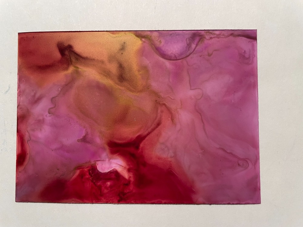 ACEO Alcohol Ink Art Card Abstract #26 B-1