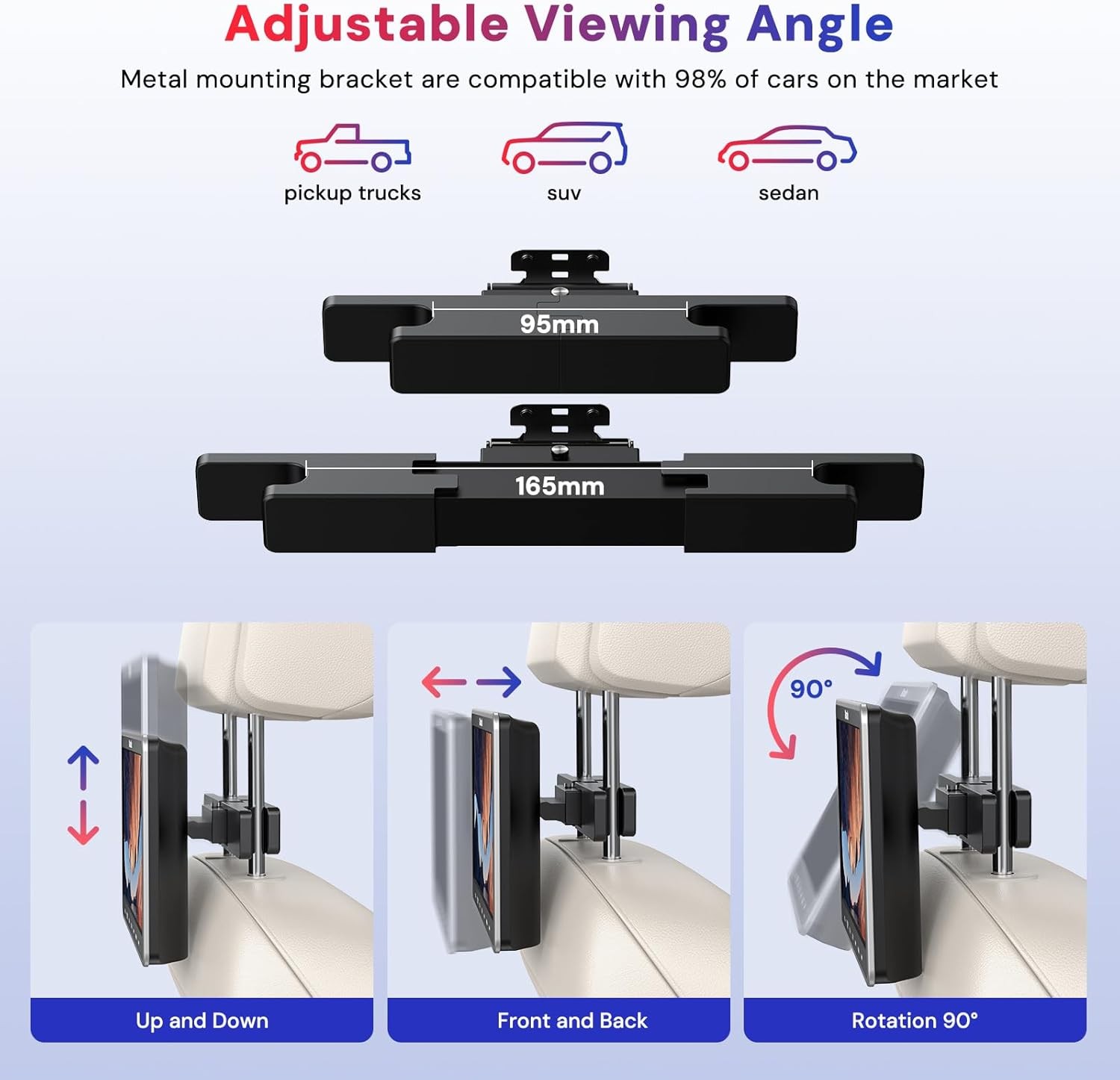 10.1" Car Headrest DVD Player Rear-Seat Monitor TV HDMI USB SD AV-IN/OUT Headset