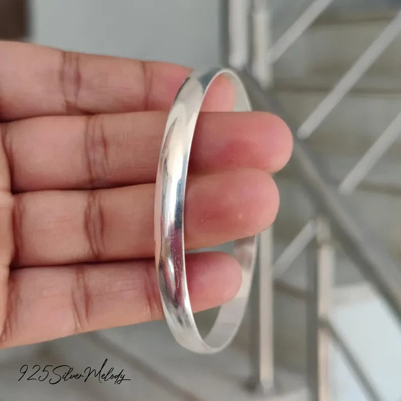 Solid Silver Bangle For Women | Stacking Bangle 925 Staring Silver Bangle Si65