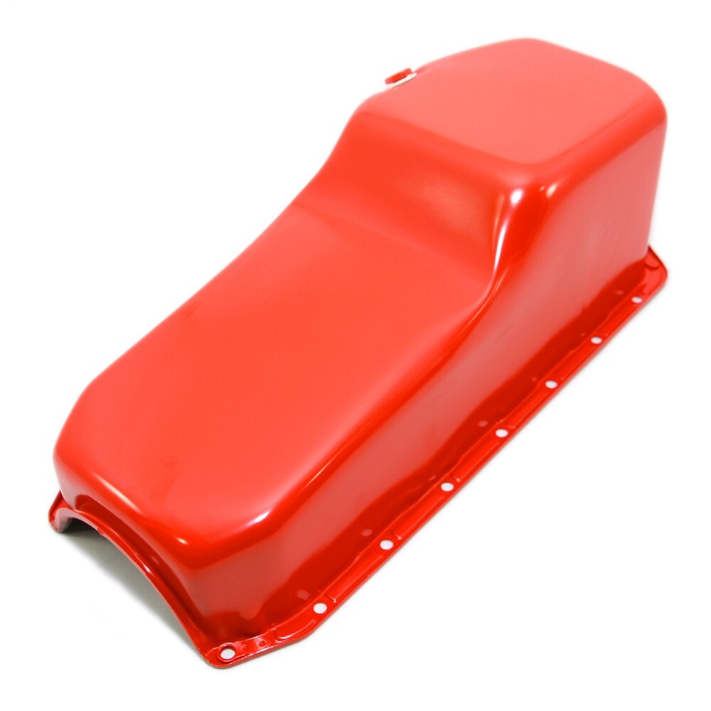 SBC 58-79 Stock Capacity Orange Painted Oil Pan 327 350 400 Chevy Small Block