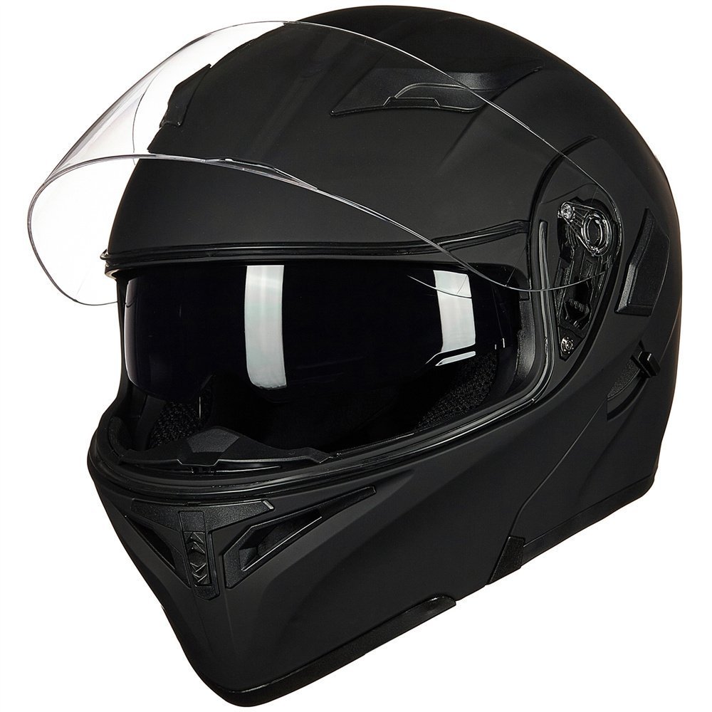 ILM Dual Visor Flip up Motorcycle Modular Full Face Helmet DOT with 6 Colors 902