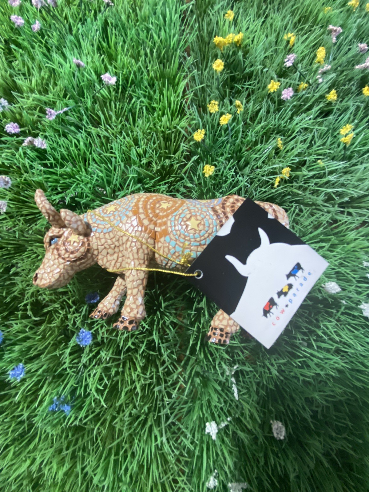 Cow Parade Starry Night In Texas 2002 Complete w/ Box & Tag Item #7255