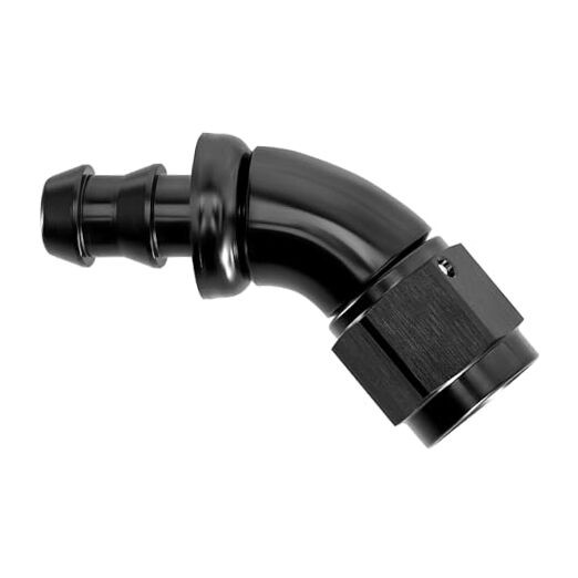 Push Lock Fitting One Piece Full Flow Hose End 6AN 45 Degree