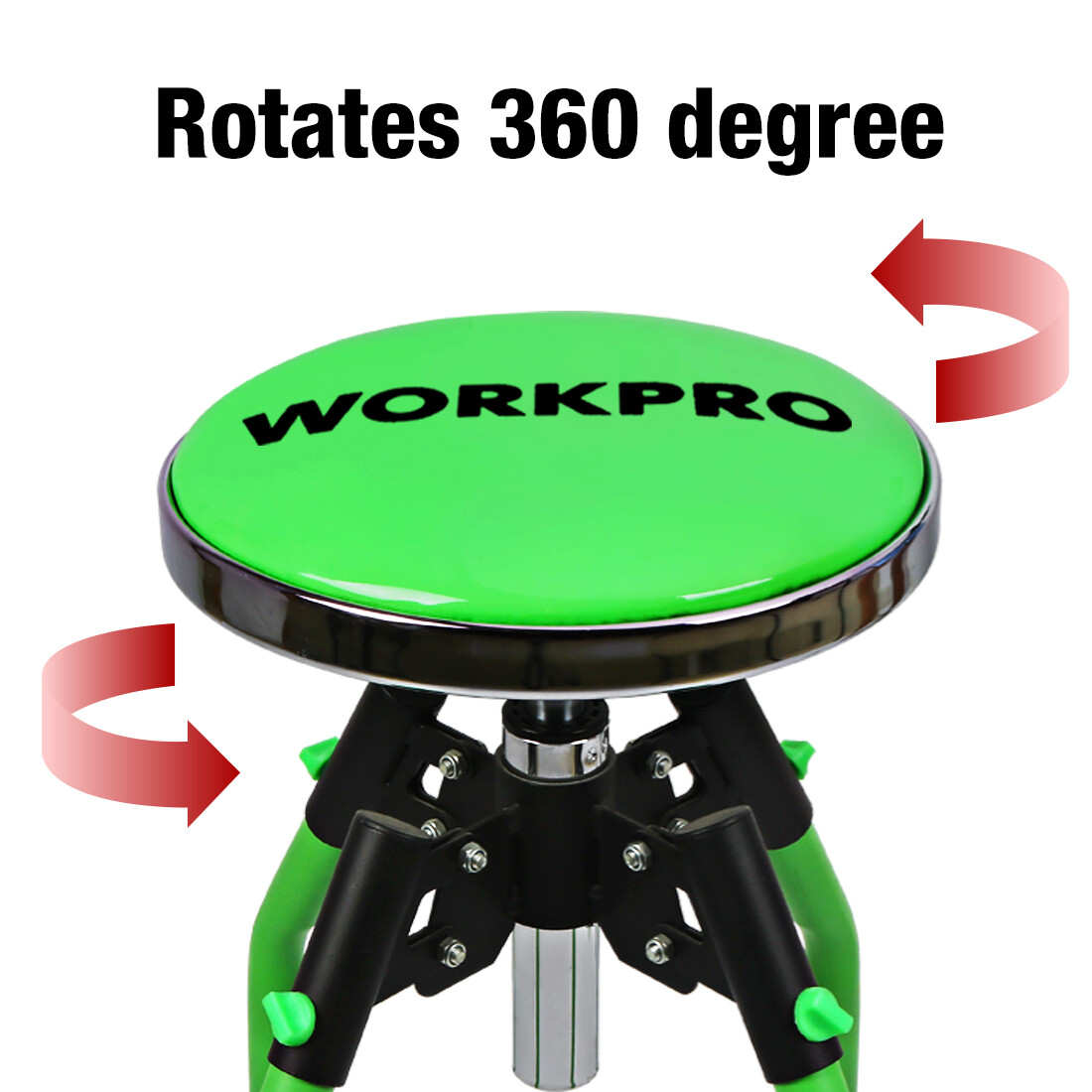 WORKPRO Heavy Duty Adjustable Hydraulic Shop Stool Garage Bar Stool 330Pound Max