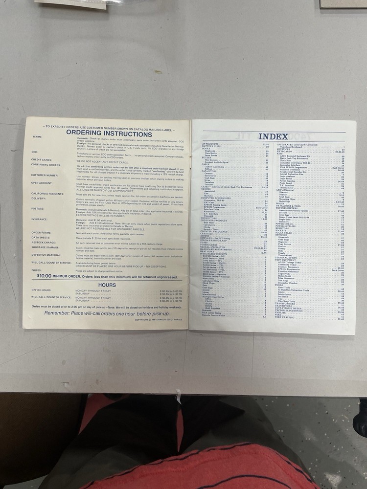 Jameco Electronics Original 1981 Catalog