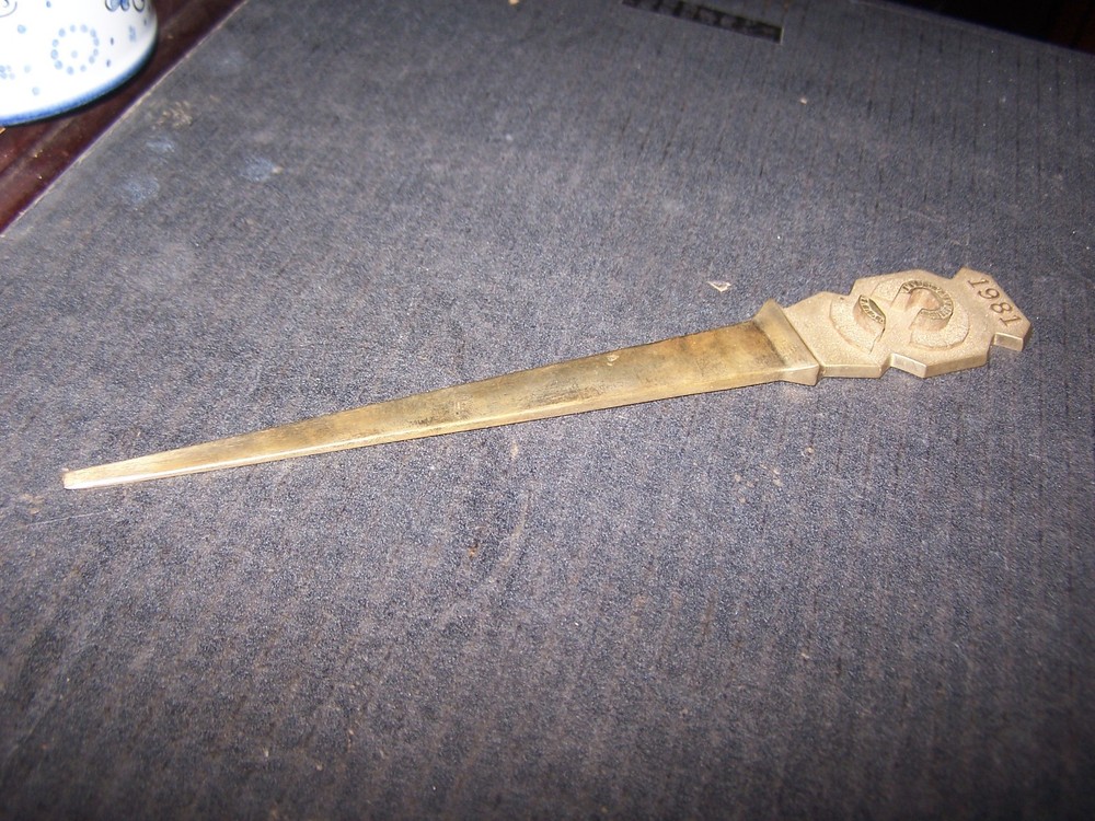 Cray Brass Letter Opener  - 1981