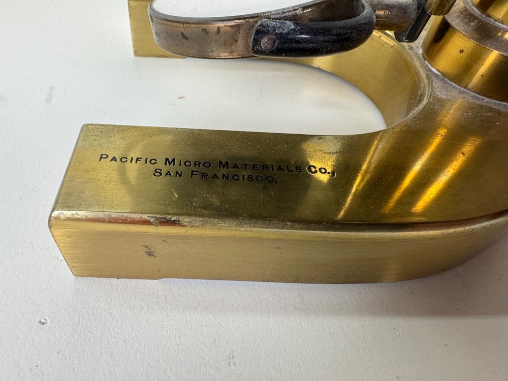 Antique Bausch & Lomb Brass Microscope with Case & Lenses