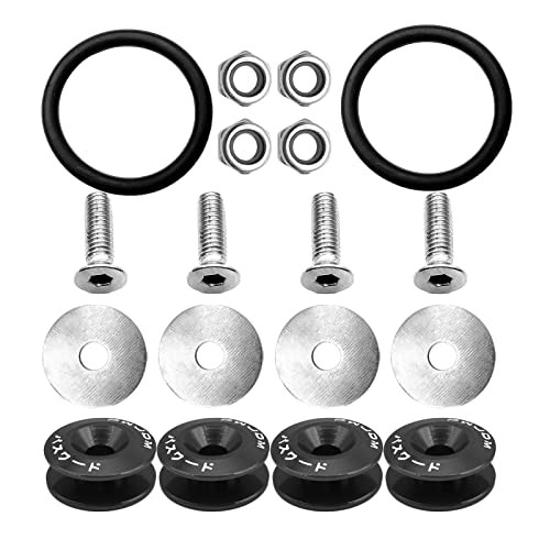 Universal Billet Bumper Trunk Quick Release Fastener Kit, Quick Release black