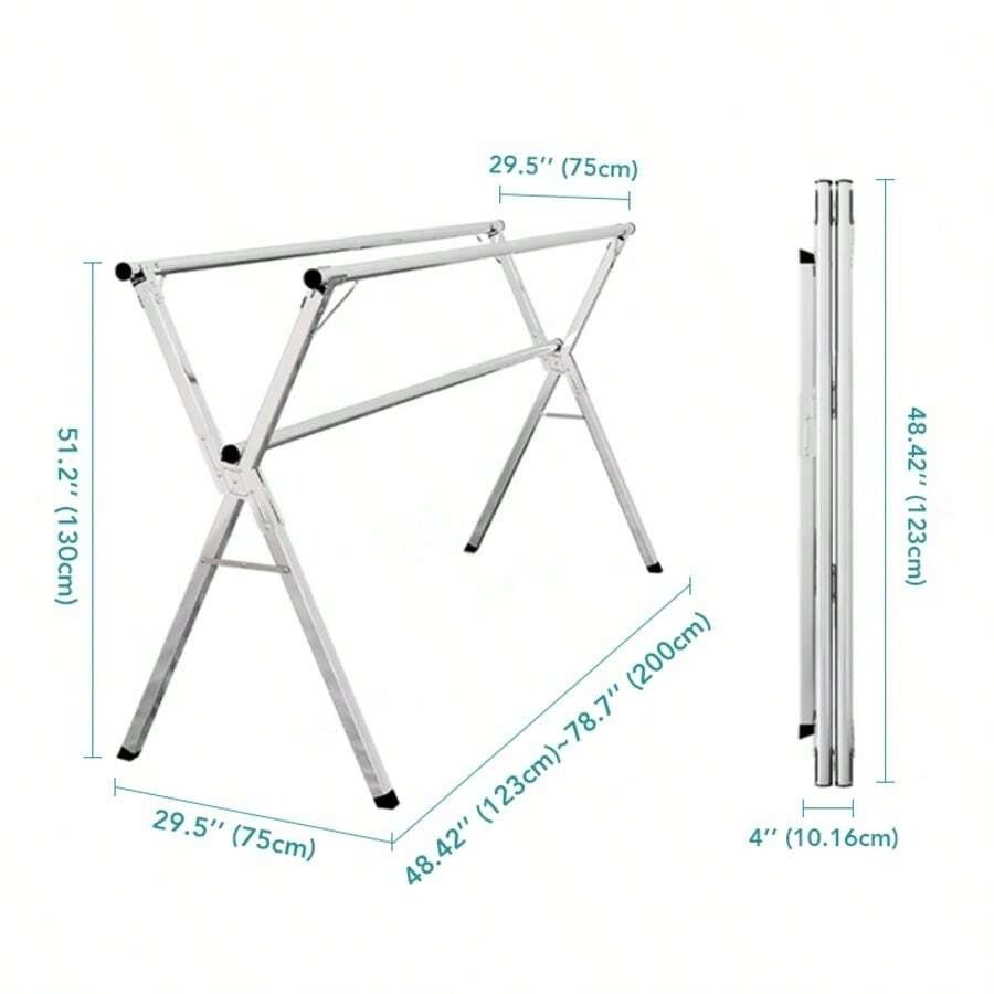 Joybos 78.7" Foldable Stainless Steel Clothes Drying Rack Silver
