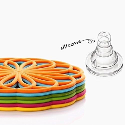 Versatile 3-Piece Silicone Trivet Set - Durable Flower Design for Kitchen Use