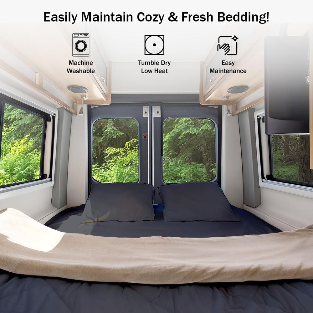 Microfiber RV Sheet Sets, 48x75 3/4 Full Bunk, Dark Grey Solid - Fits Mattres...