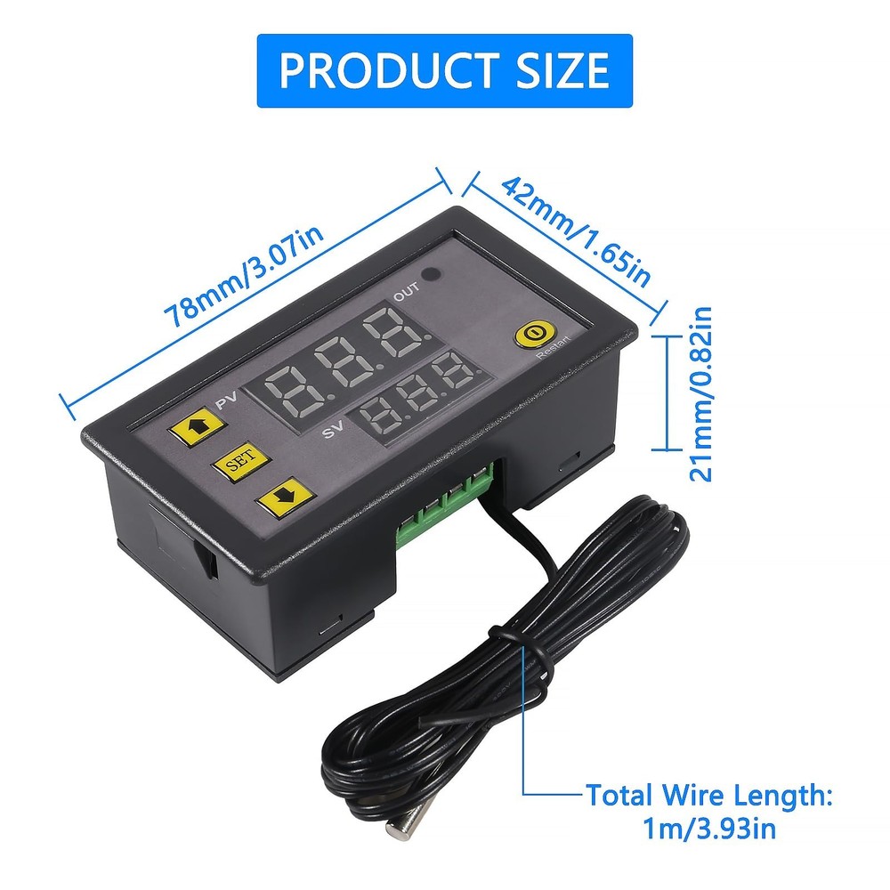 2pcs Digital Temperature Controller W3230 Digital LED Thermostat Switch with ...