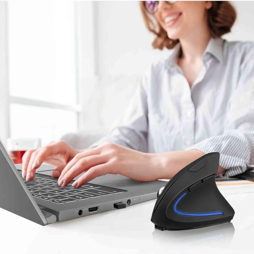 2.4GHz Bluetooth Wireless Rechargeable Mouse Ergonomic Silent Click Slim
