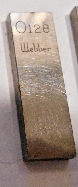 .128 Rectangular Steel Gage Block. WEBBER