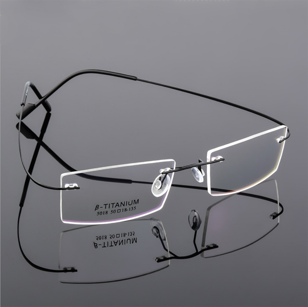 Progressive Multifocal Photochromic Rimless Titanium Reading Glass Customized