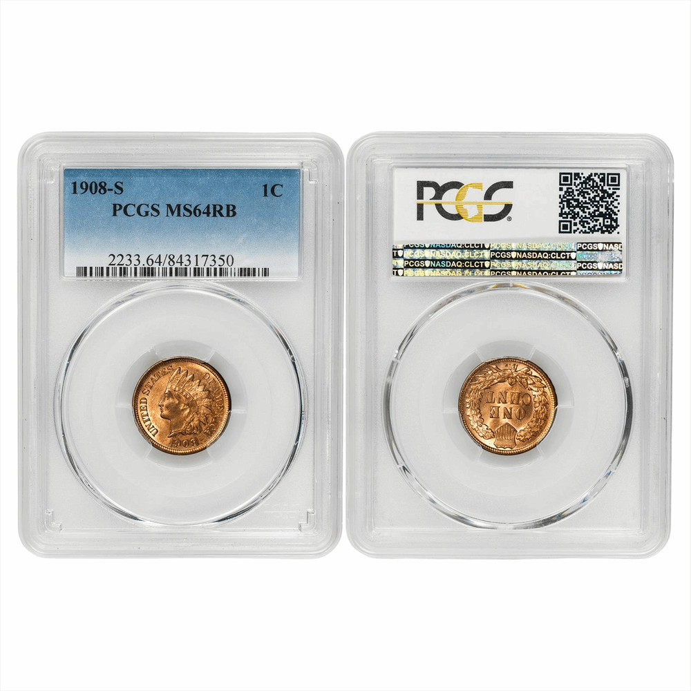 1908S Indian Head Cent 1C PCGS MS 64 RB