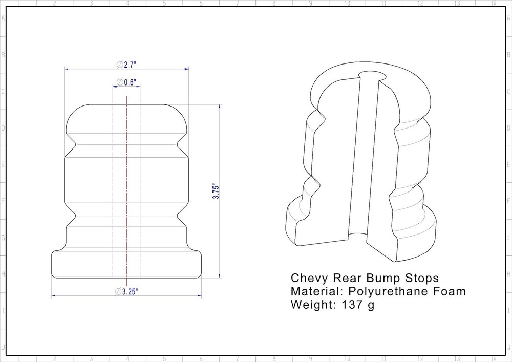 Polyurethane Rear Bump Stops for Chevy Tahoe, Avalanche, Escalade 2 Pack