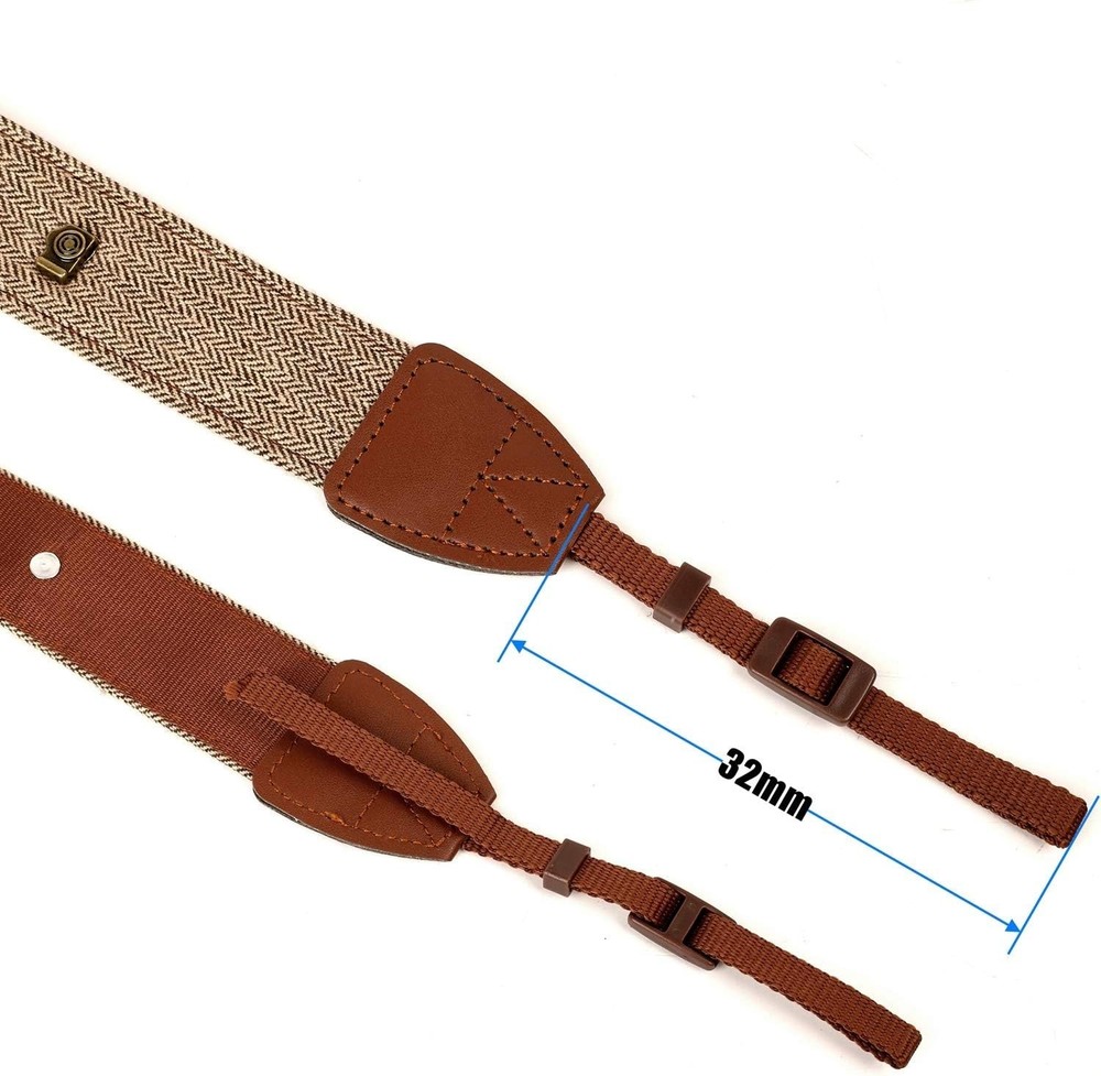 Camera Strap Brown Canvas Neck Shoulder Strap with Quick Release Buckles for ...