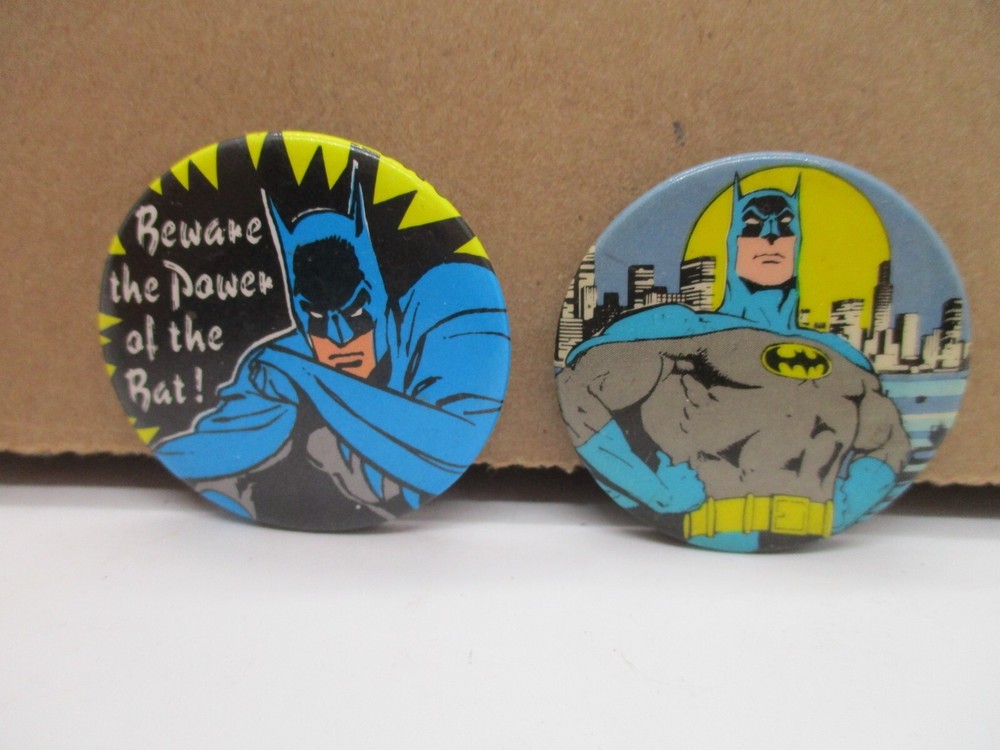 Two Vintage Batman Pinback Buttons